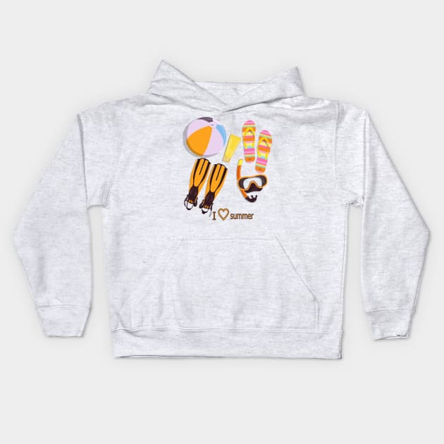 I love summer - Classic summer Kids Hoodie by kolerik